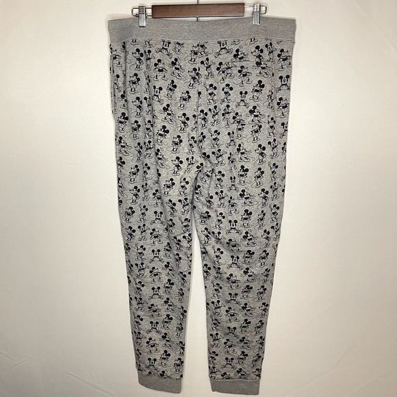 Disney X AE American Eagle Mickey PJ Jogger Pants | Gray and Black | Size XL - Picture 4 of 6